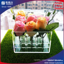 Simple Design Clear Acrylic Square Flower Box with Lid